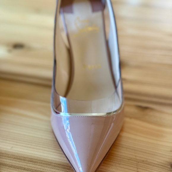 Christian Louboutin Cosmo 554 85 Nude Patent Stiletto | NEW IN BOX | Size 38 - Picture 7 of 9